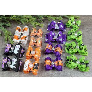 Pet Dog Halloween Fall Hair Bows NEW 16 Pack
